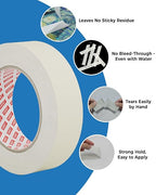 SWRT Masking Tape 2” x 55Yds, 10 Rolls – Bulk Value White Tape with Strong Hold & Clean Removal for Multi-Surface Projects & General Purpose (550Yds Total)