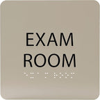 ADA CENTRAL SIGNS - 6" X6" Exam Room Sign - ADA Compliant Tactile Graphics Grade 2 Braille Text Acrylic Wall Signs - Educational Institution Directional Assistance Test Center Door Sign for Schools