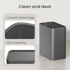Cesun Small Bathroom Trash Can, 2.1 Gallons, Open-Top, Gray Metal, Stainless Steel, Modern, Ideal for Bathroom, Bedroom, Home Office,Toilet, Rv,Near Desk, Under Sink