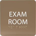 ADA CENTRAL SIGNS - 6" X6" Exam Room Sign - ADA Compliant Tactile Graphics Grade 2 Braille Text Acrylic Wall Signs - Educational Institution Directional Assistance Test Center Door Sign for Schools