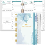 2026 Daily & Monthly Planner - One Page Per Day, Daily Planner from January 2026 to December 2026, Planner 2026 with 12 Monthly Tabs, 6.4" x 8.5", Rose Flower