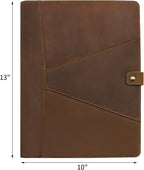 Jack&Chris Leather Portfolio, A4 Document Folder Legal Pad Padfolio, Professional Writing Letter Notepad Clipboard Sleeve Organizer, Resume Folio Binder for Men&Women,Brown