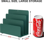 OUTIOE Mail Organizer Countertop, Small Desk File Organizer, Metal File Holder - Essential Workspace Organizers for Office Desk, Home Office (Green)