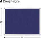 BoardsPlus Blue Felt Bulletin Board, 18" x 24", Wall Mounted Self-Healing Pin Board with Aluminum Frame, Affordable Felt Vision Board for Home, Office, Dorm & Classroom