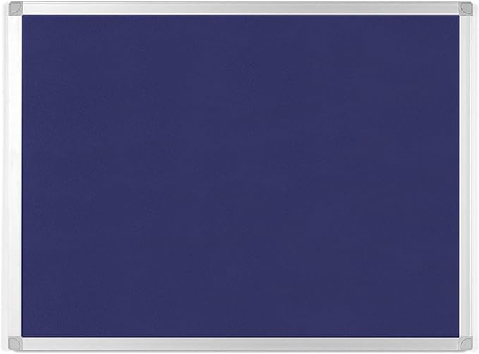 BoardsPlus Blue Felt Bulletin Board, 18" x 24", Wall Mounted Self-Healing Pin Board with Aluminum Frame, Affordable Felt Vision Board for Home, Office, Dorm & Classroom