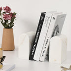 Faticdorr Luxury Marble Bookends for Shelves, 13LB Heavy Duty Marble Book Ends for Heavy Books, Stone Bookends Decorative, Polished, Calacatta Gold Arch, Set of 2