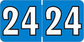 2024 Year Stickers, Doctor Stuff 2024 Chart Stickers, Blue/Black Color Coded, Colwell Jewel Tone Style, USA Made Year Labels for End Tab File Folders, 500/Roll, 1 Roll, 3/4" x 1-1/2"
