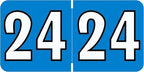 2024 Year Stickers, Doctor Stuff 2024 Chart Stickers, Blue/Black Color Coded, Colwell Jewel Tone Style, USA Made Year Labels for End Tab File Folders, 500/Roll, 1 Roll, 3/4" x 1-1/2"