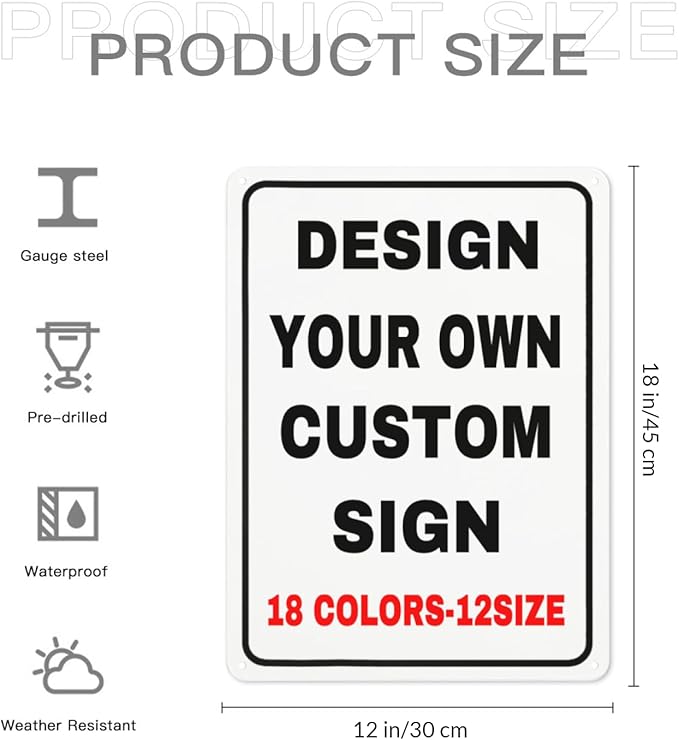 Custom Metal Personalized Signs With Photo Text Logo - Wall Decorative House Signs For Business & Home
