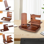 Gifts for Men, Fathers Day Wood Phone Docking Station for Dad, Desk or Nightstand Organizer, Mens Gifts for Husband, Birthday Gifts for Men,Gifts for Fathers Day, Key Holder Wallet, Watch & Essentials
