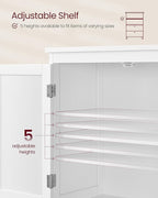 VASAGLE Floor Storage Cabinet, Freestanding Storage Unit with 2 Drawers and 2 Doors, Adjustable Shelf, 11.8 x 23.6 x 43.3 Inches, for Entryway, Bathroom, White UBBC551P31