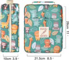 qianshan Pencil Case Holder Slot - Holds 202 Colored Pencils or 136 Gel Pens with Zipper Closure - Large Capacity Pen Organizer for Watercolor Pens or Markers - Perfect for Artist Durk Green Zoo