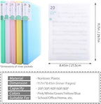 Phyxin 20-Pocket Portfolio Binder Organizer, Binder Sheet Protectors 8.5" x 11", Displaying 40 Page Plastic Folders for Documents, Document Organizer for Concert, Artwork, School & Office Use, 5 Pack