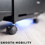 VIVO Large Computer Tower Desktop ATX-Case, CPU Steel Rolling Stand, 7.8 to 14 inch Wide Adjustable Mobile Cart Holder with Locking Caster Wheels, Gaming PC Holder, Black, CART-PC01L