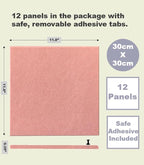 DECORITA Felt Wall Tiles | Large Cork Board Alternative | Aesthetic Felt Bulletin Board for Office, Home & Classroom | Large Cork Boards for Walls Pinboard (12-Pack) | Pink