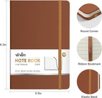 ViVin Lined Journal Notebooks, 3 Pack, (Black, Navy, Brown), 192 Pages, Medium 5.5 x 8.3 inch, College Ruled, A5 Hardcover Notebooks, Journaling Notebooks for Work, Writing, School