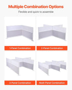 VEVOR Office Divider Privacy Partitions, 2-Pack, 72" x 48" Room Divider Walls, PET Workstation Cubicle Partition with Frosted Acrylic Windows, Freestanding Privacy Panels for Office Library School