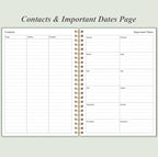 Daily Planner Undated - A5 To Do List Notebook Hourly Schedules, Spiral Appointment Planner for Women and Men, PVC Hardcover, Inner Pocket, Elastic Closure, 5.8" x 8.3", Green