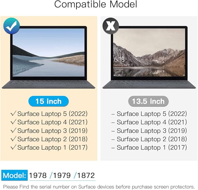for Microsoft Surface Laptop 5/4/3 th Gen 15 inch Privacy Screen Protector Filter,Bubble Free Anti-Spy Anti-Glare Anti Blue Light Filter(Only for Surface Laptop 3/4/5 15 Privacy Screen Shield)