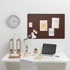 Bulletin Board, 36 x 24 inches Felt Board - Decorative Pin Board, Cork Board Alternative for Wall, 3' x 2' Foldable Picture Board Self-Adhesive Vision Board with 20 Pushpins - Saddle Brown