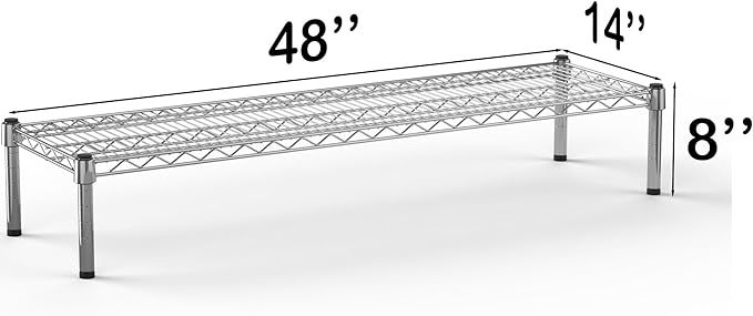 Regal Altair 14''W x 48''L x 8''H Chrome Plated Wire Dunnage Rack | Off The Floor Storage