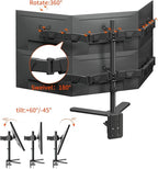 HILLPORT 6 Six Monitor Desk Mount Arm, Fully Adjustable Bracket Stand Fits Screens up to 32 inch, 19.8 lbs, Weight Capacity per Screen, Black X35-6