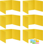 6 Pack Yellow Desk Dividers for Students, Privacy Shields Folder for Students, Durable & Waterproof Plastic Study Board, Classroom Teacher Supplies Test Divider, Includes Extra Labels