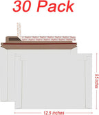Bonfasvo Rigid Mailers 30 Pack 9.5 x 12.5 inches White Self Seal Stay Flat Bulk Cardboard Kraft No Bend Mailers Peel and Seal for Document Photos Pictures Papers Files CD