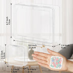 Mathtoxyz Bead Organizer Box, 93Pcs Small Organizers and Storage Plastic Cases, Mini Clear Storage Containers With Hinged Lid, Rectangle for Bracelet Making, DIY Jewelry Craft, Nail