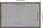 Amanti Art Grey Framed Magnetic Board 21x33 Large Vision Board for use with Magnets, 100% Metal Sheet to Display Items as Office Decor or for Home Organization in mudroom, Kitchen or Kids Room