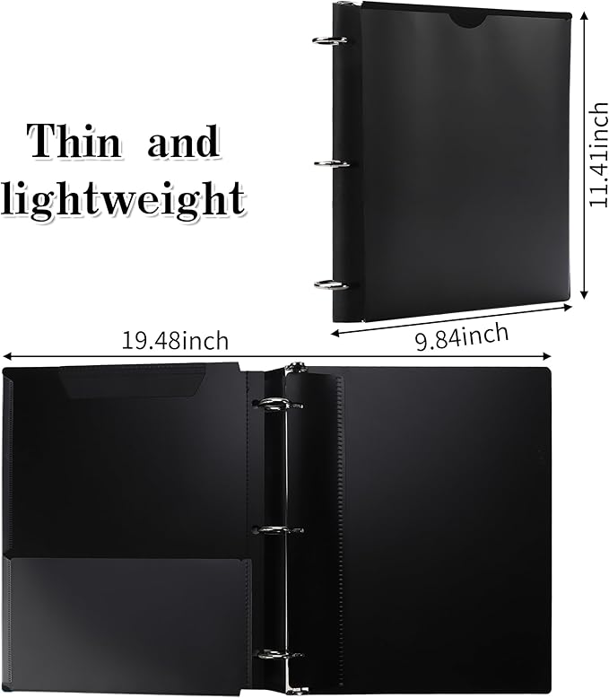 Tashkummy 360° Pivotable 3 Ring Binder, Upgraded Foldable Binders 1 inch 12 Pack, Thin Small Three Ring Binder Fits 8.5" x 11", for Home, School and Office- Black, Purple, Pink, Blue, Green, Red