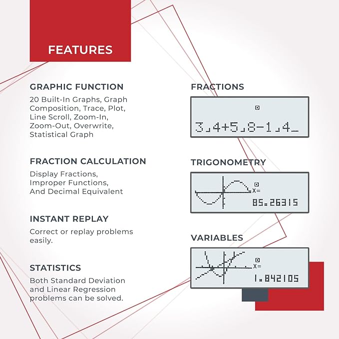 CATIGA CS229 Scientific Calculator with Graphics Functions, Multiple Modes with Intuitive User Interface for Beginners and Advanced Courses