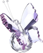 PATIKIL Butterfly Crystal Paperweight, 75mm / 3 Inch Crystal Paperweight Paper Weight for Home Office Desktop Table Decor Wedding Party Jewelry Ornaments, Purple