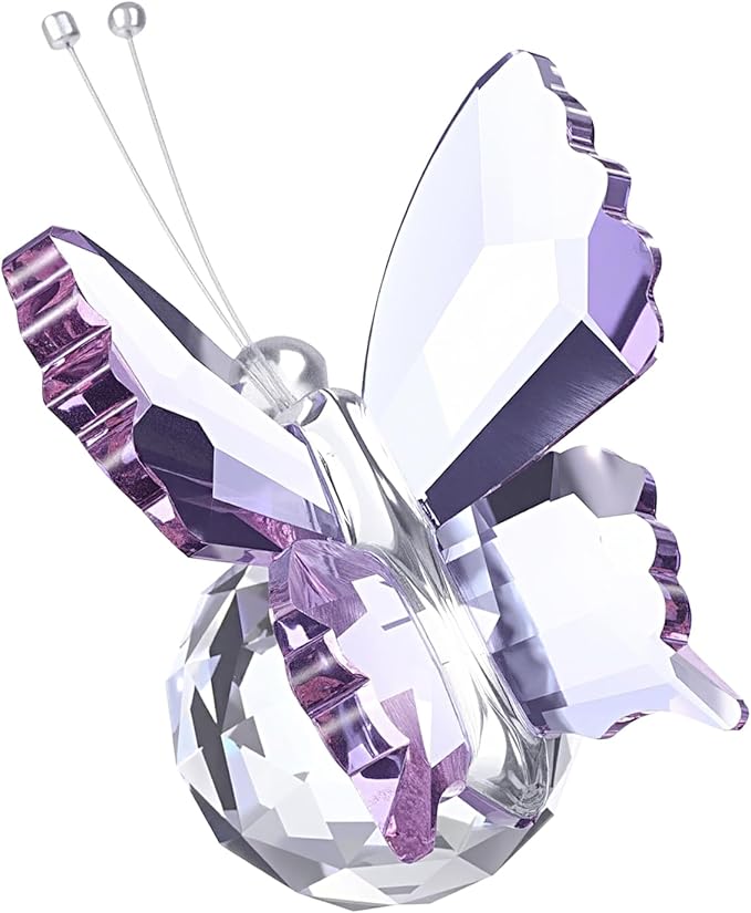 PATIKIL Butterfly Crystal Paperweight, 75mm / 3 Inch Crystal Paperweight Paper Weight for Home Office Desktop Table Decor Wedding Party Jewelry Ornaments, Purple