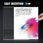 xydstay 12pack 8.5x11 Acrylic, L Shape Clear Plastic, Menu Holder, Unbreakable Table Sign Holder for Restaurant, Office, School, Store and Home Use