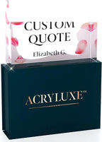Personalized Gifts, Custom Quote Block Letter Board,Crystal-Clear Acrylic With Gift Box,17 Styles, Holiday and Christmas Gift for Mom, Dad, Girlfriend, Him or Her, Husband, Wife (5"x7, Pink Petals)