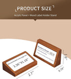 6 Pack Mini Wood Price Tag Label Holder Tabletop Stand or Recline Small Sign Holder for Retail Store Boutique Name Card Restaurant Food Labeling (2.36X1.18 in)