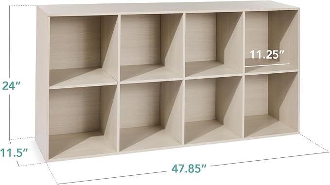Best Choice Products 8-Cube Storage Organizer, 11in Shelf Opening, Bookcase, Display Shelf, Customizable w/ 3 Removable Back Panels – Whitewash