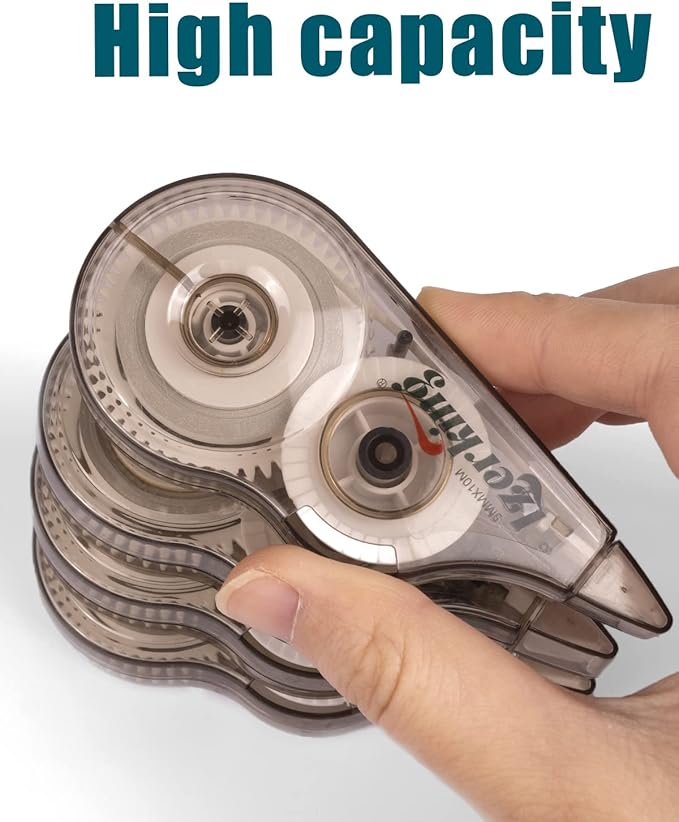 Lzerking Correction Tape, White, 6-Count, Make Instant Corrections With No Drying Time