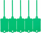100pcs Blank Plastic Tags for Labeling Reusable Hanging Tags Ties Key Tag Storage Labels Waterproof Plastic Mark Label Writable Hang Sign with One Marker Pen (Green)