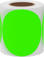 Hybsk Round Color Coding Circle Dots Labels Warehouse Inventory Organizer Stickers (3 inch, Fluorescent Green)