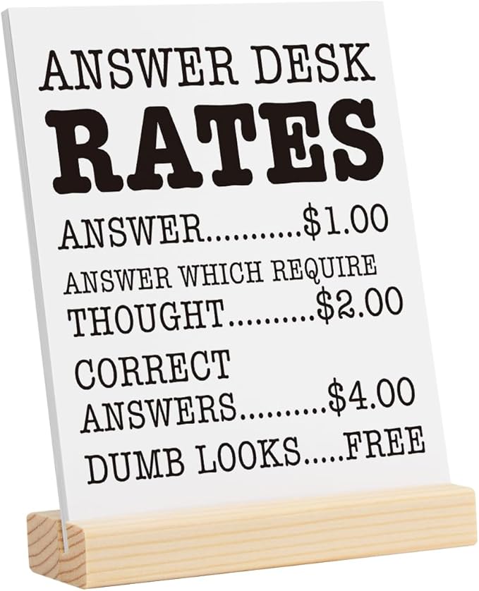 Funny Office Decor Desk Signs, 12 Different Cards Desktop Novelty, Boss Day Gifts for Women Men Accessories for Office Holiday Colleague Coworkers Gag Gift Supplies 5 x 4 Inch