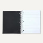 Amazon Basics College Ruled Spiral Notebook, 3 Subject, 150 Sheets, 8.5 x 11 inches, Black