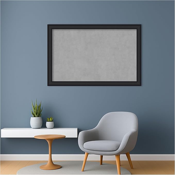 Amanti Art Black Framed Magnetic Board 23x35 Large Vision Board for use with Magnets, 100% Metal Sheet to Display Items as Office Decor or for Home Organization in mudroom, Kitchen or Kids Room