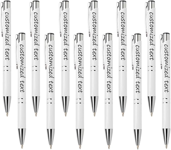 Yucold Customized ballpoint pens in bulk, personalized ballpoint pens with free engraving, for use in companies, enterprises, graduation anniversaries (Off White,390)