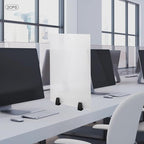 2 Pack Desk Privacy Panels & Dividers, 24 * 18" Frosted Acrylic Desk Partition Panel with Clamps, Portable Privacy Screen for Office, School, Call Center Workstation