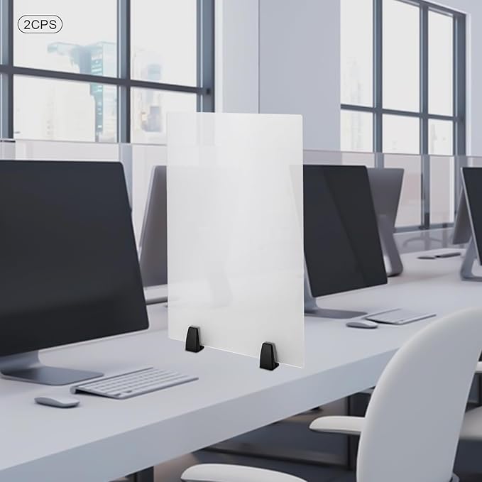 2 Pack Desk Privacy Panels & Dividers, 24 * 18" Frosted Acrylic Desk Partition Panel with Clamps, Portable Privacy Screen for Office, School, Call Center Workstation