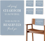 ChissNook Reserved Seating Chair Signs, This Row Is Reserved Pew Cloths Seating Placeholder for Church Pews, Dusty Blue Wedding Decorations for Reception Parties Event (Dusty Blue, 4 PCS)