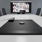 Dacasso Black Leather 38" x 24" Side-Rail Desk Pad