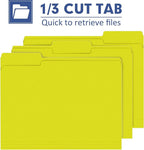 File Folder, PANDRI 120 Pack File Folder, 1/3 Cut Tab, Letter Size, Filing Folder for Office School Business, Yellow